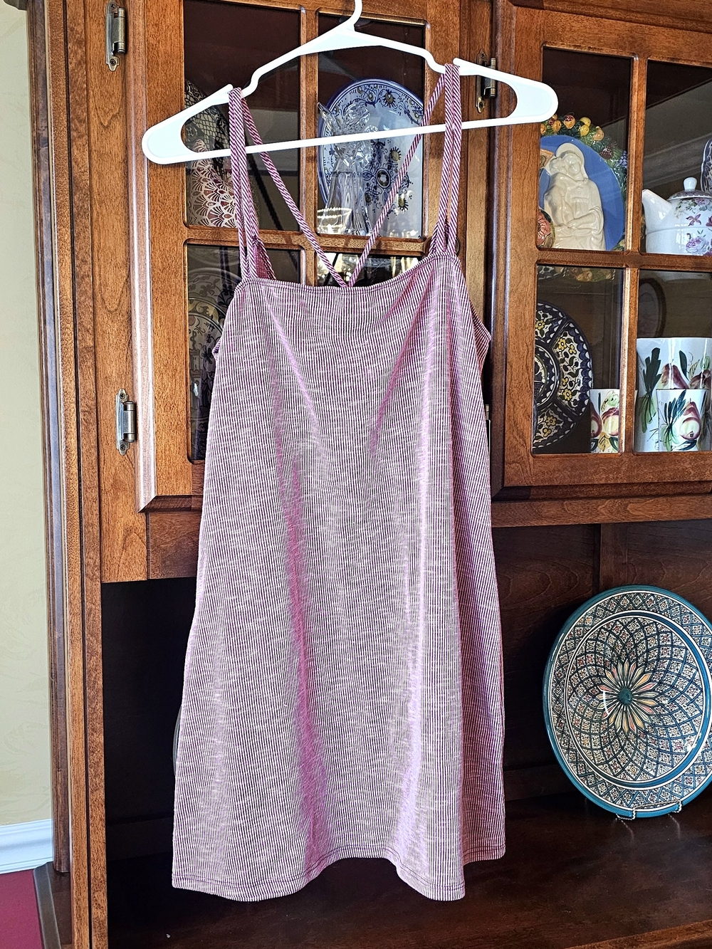 New With Tags Lulu's Dusty Rose Ribbed Slip with Double Straps